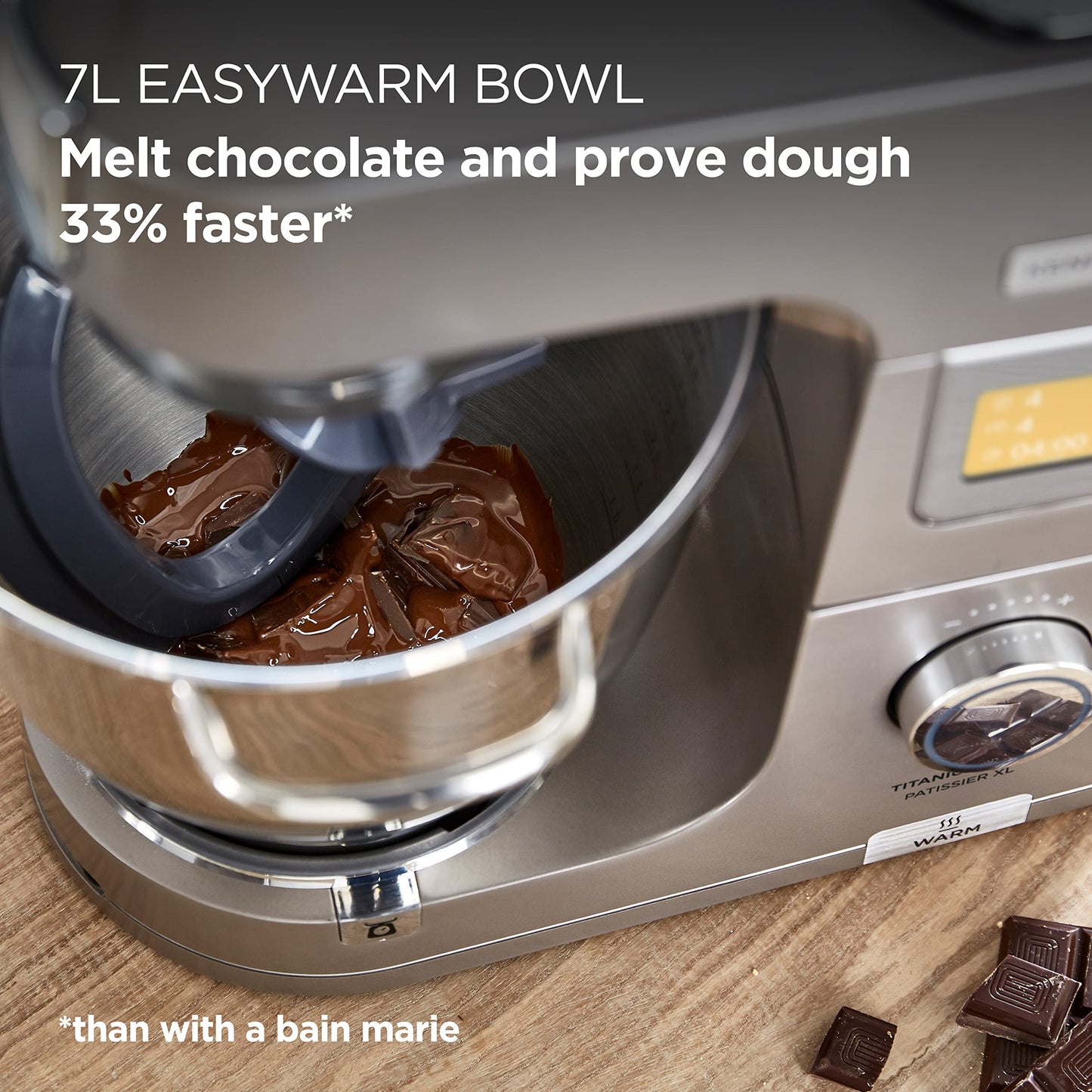 Kenwood Titanium Chef Patissier XL Stand Mixer for Baking- Powerful Food Mixer, With K-Beater, Dough Hook, Whisk, and 2 Bowls 5L and 7L, KWL90.004SI, 1400W, Silver