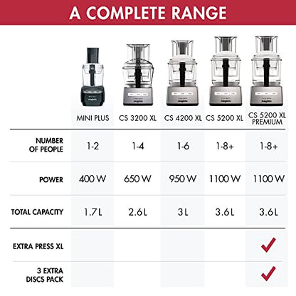 Magimix 4200XL Food Processor | 3L BPA-Free Bowl | Quiet & Powerful Motor | Multifunctional 6 in 1 Solution | Satin | 18471