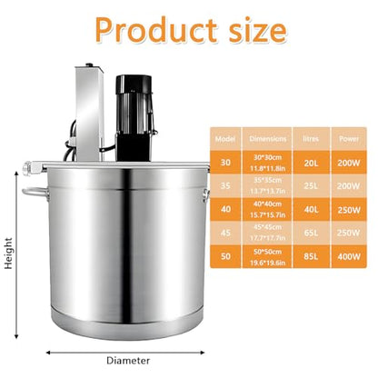 Automatic 20L Food Mixer with Stainless Steel Pot & Double-Layer Blades
