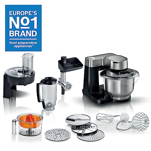 Bosch 7 in 1 Stand Mixer MUMS2VM40G 7 Speeds, dough hook, whisk, beater, blender, juicer, shredder, 900W, Black