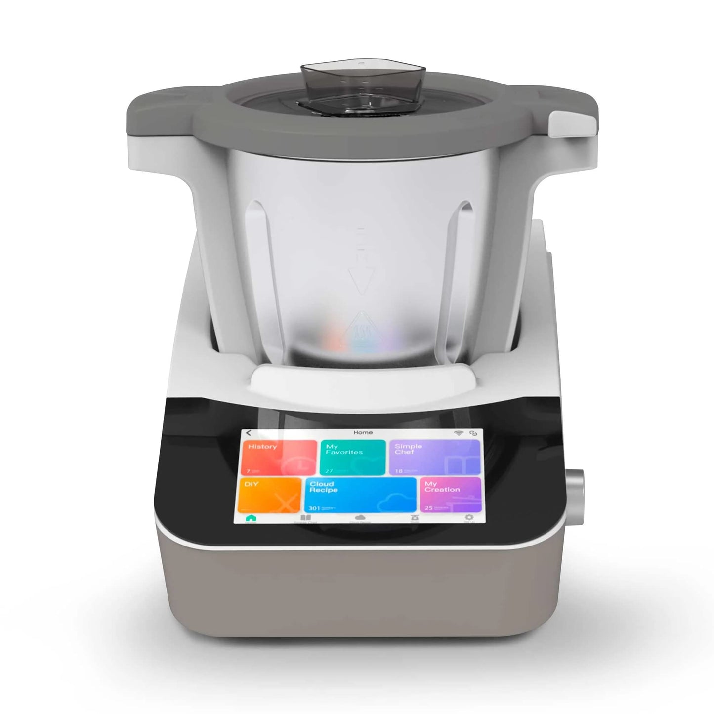 Baridi Smart Kitchen Robot Thermo-Cooker, 18 Preset Functions, 7” TFT Touch Screen, App Guided Recipes, Blender, Slow Cooker, Sous Vide, Steamer, Built-in Scales, Self Clean Function, White – DH189