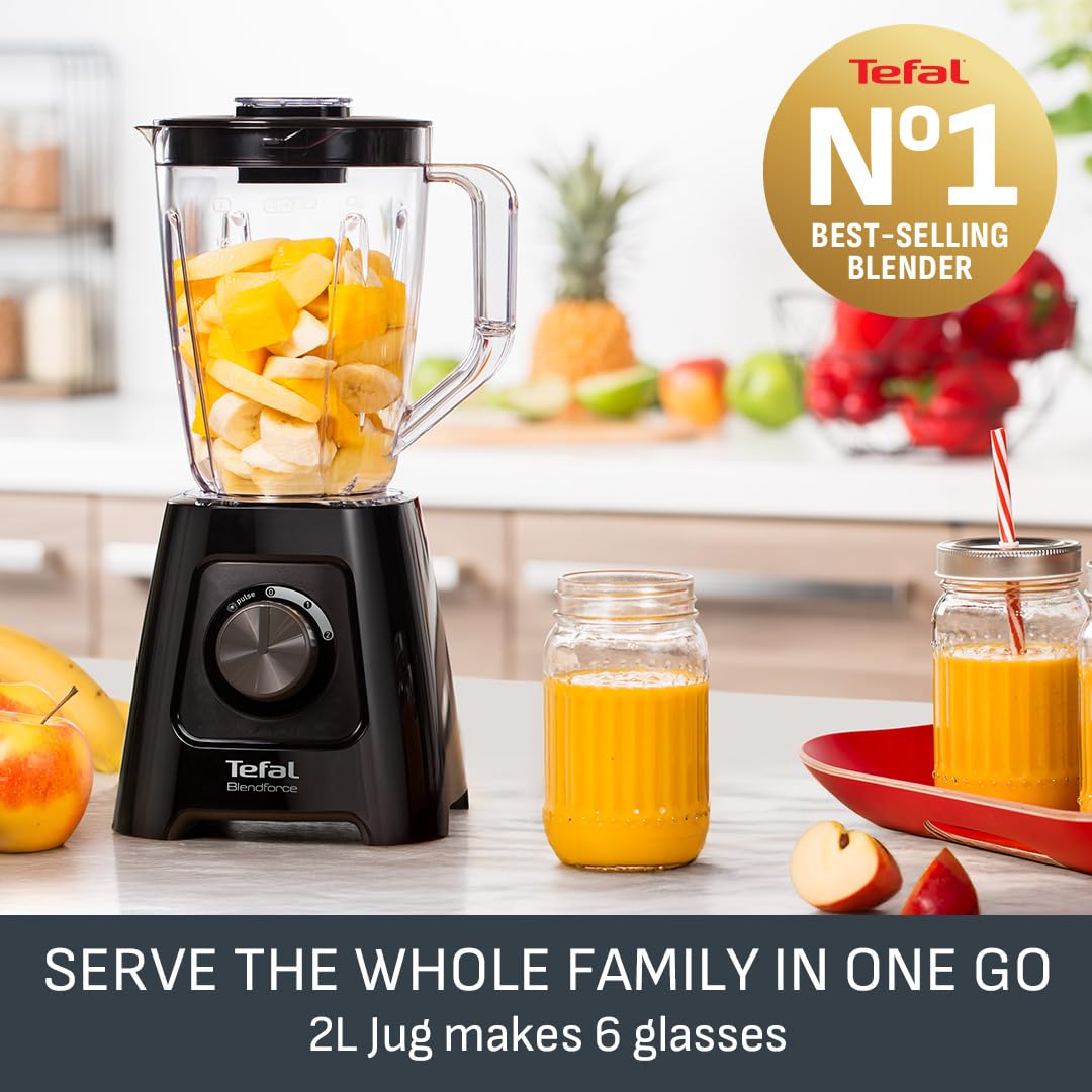 Tefal Blendforce II Blender 600W – 2L Jug, 4 Stainless Steel Blades, Black