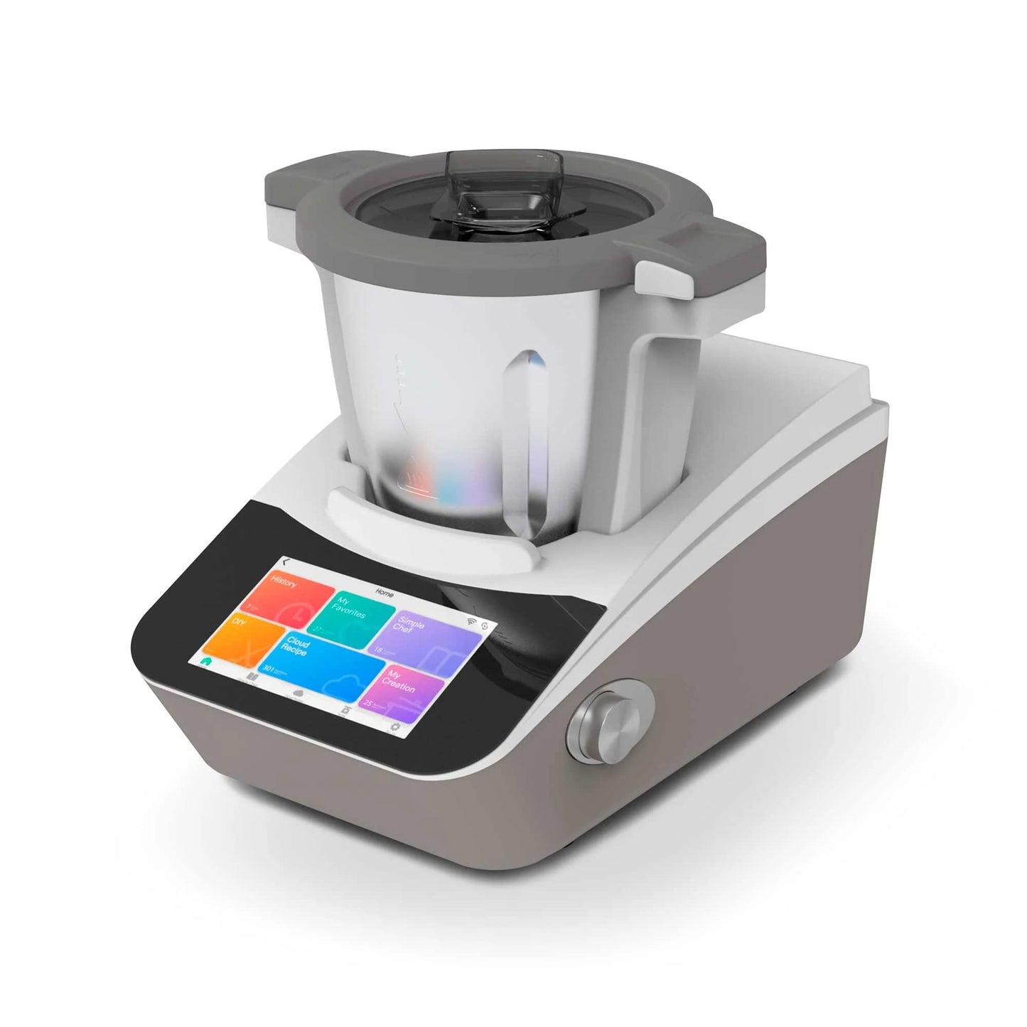 Baridi Smart Kitchen Robot Thermo-Cooker, 18 Preset Functions, 7” TFT Touch Screen, App Guided Recipes, Blender, Slow Cooker, Sous Vide, Steamer, Built-in Scales, Self Clean Function, White – DH189