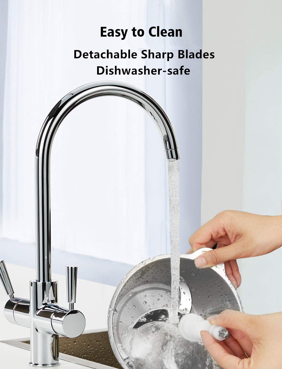 Mini Electric Food Processor 500W – 2L Stainless Steel Bowl, 2 Speeds, Silver