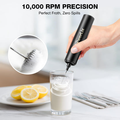 POWERLIX Pro 3-in-1 Handheld Milk Frother – USB-C, 10,000 RPM, Detachable