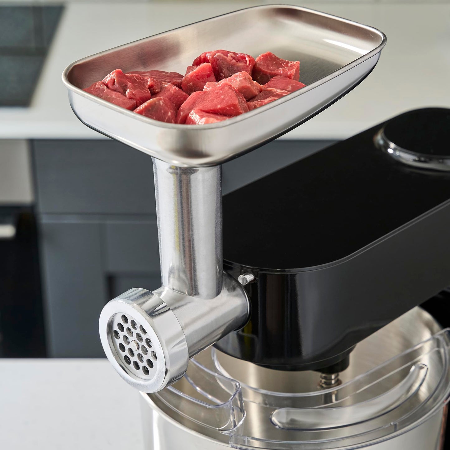 Cooks Professional Multi Function Stand Mixer 1800W with 8L Stainless Steel Bowl, Accessory Kit, Blender & Meat Mincer Capability, 8 Speed Settings, Pulse Function & Digital Control | Black