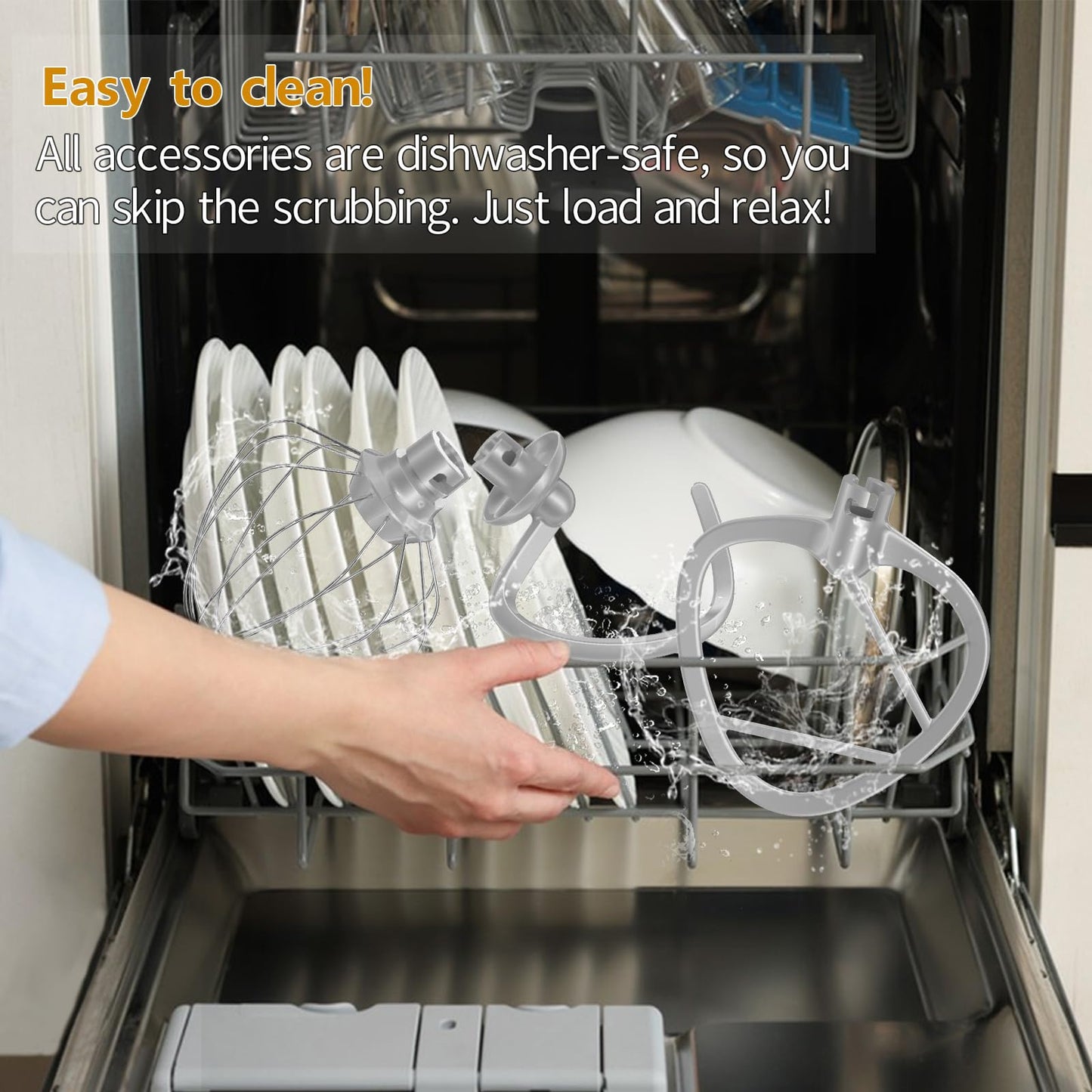 Vospeed Stand Mixer, 5.5L Food Mixers for Baking, 1500W Tilt-Head Electric Kitchen Mixer, Cake Mixers with Dough Hook, Whisk & Beater,Meat Grinder Attachment...(Black)