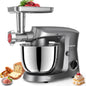 Vospeed Stand Mixer, 5.5L Food Mixers for Baking, 1500W Tilt-Head Electric Kitchen Mixer, Cake Mixers with Dough Hook, Whisk & Beater,Meat Grinder Attachment...(Grey)