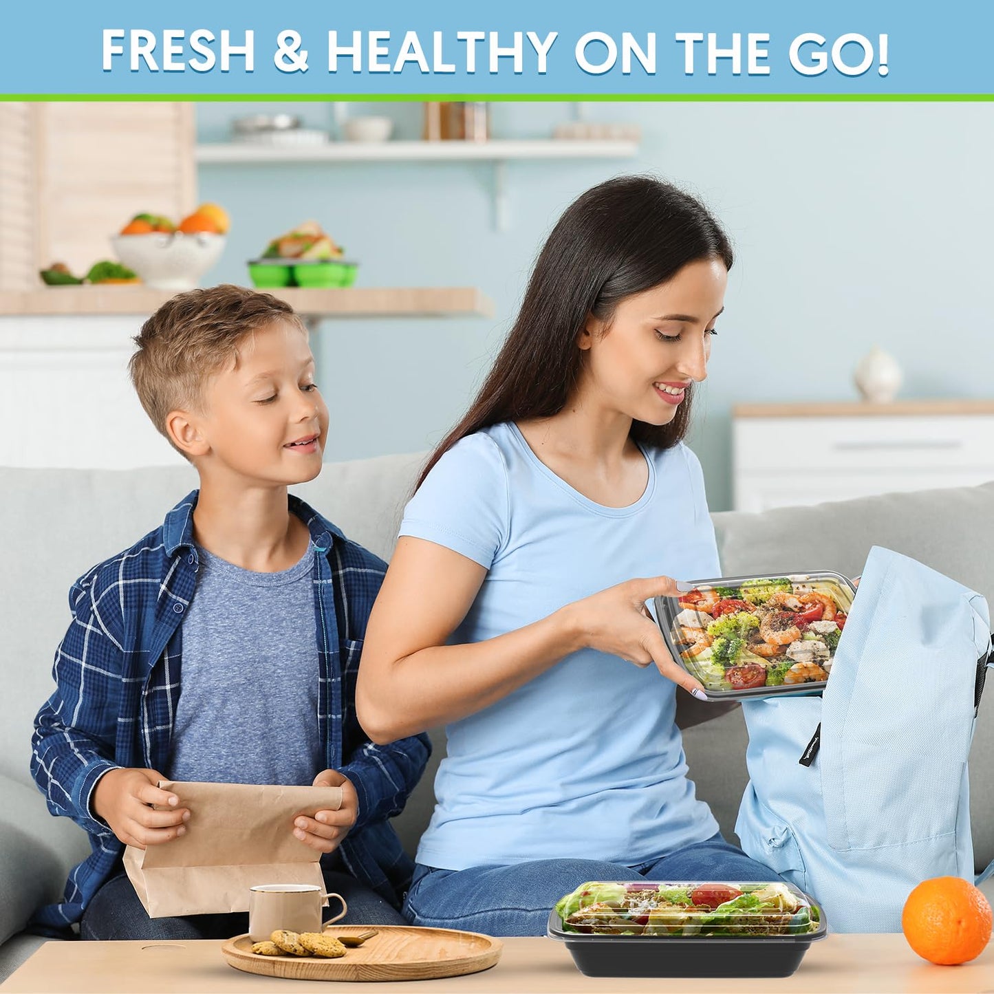 GUANFU 10-Pack Meal Prep Containers 28oz – BPA-Free, Microwave & Dishwasher Safe