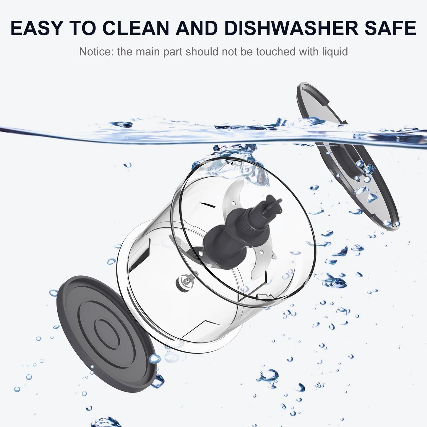 LINKChef Mini Food Processor 260W – 500ml Bowl, 2 Speeds, 4 Bi-Level Blades