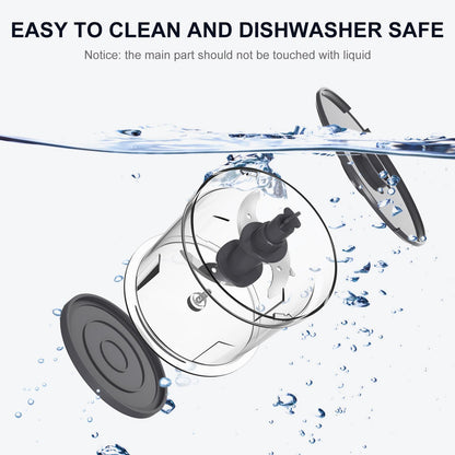 LINKChef Mini Food Processor 260W – 500ml Bowl, 2 Speeds, 4 Bi-Level Blades