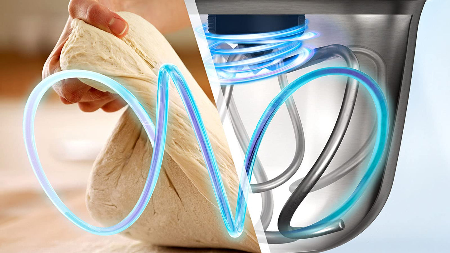 Bosch CreationLine 7 in 1 Stand Mixer MUM58259GB with 11 accessories, 7 Speeds, dough hook, whisk, beater, blender, juicer, mincer, shredder, 1000W, White/Silver