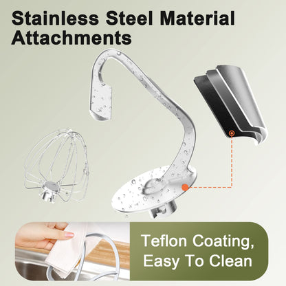 Vospeed Stand Mixer 2000W 8L Cake Mixer Electric Kitchen Food Mixer with Stainless Steel Bowl, Beater, Dough Hook, Whisk for Baking, Dishwasher Safe (Black)