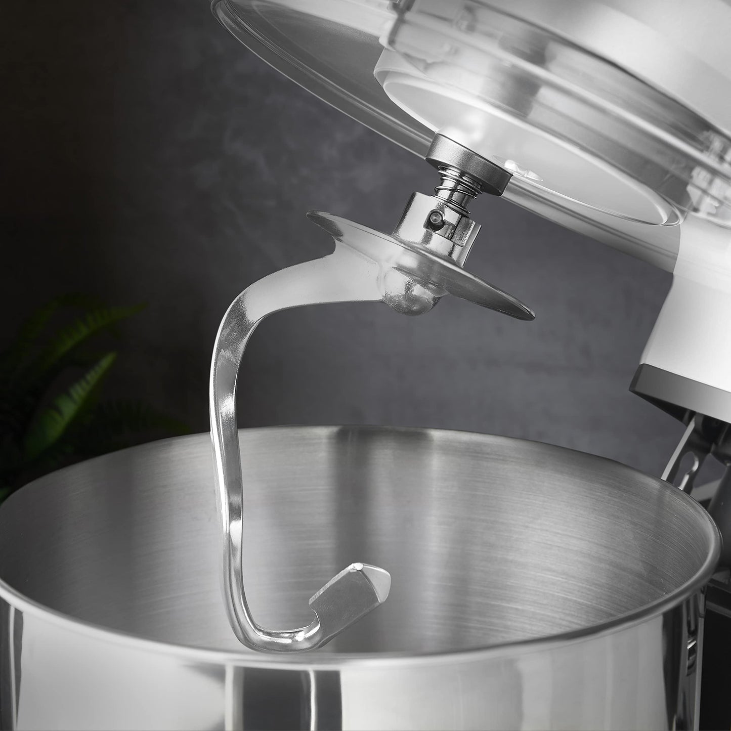 Kapplico 1800W Stand Mixer with Large 7L Stainless Steel Bowl and 3 Attachments - Whisk, Beater and Dough Hook, Splash Guard, 6 Speeds, Non Slip Feet, White