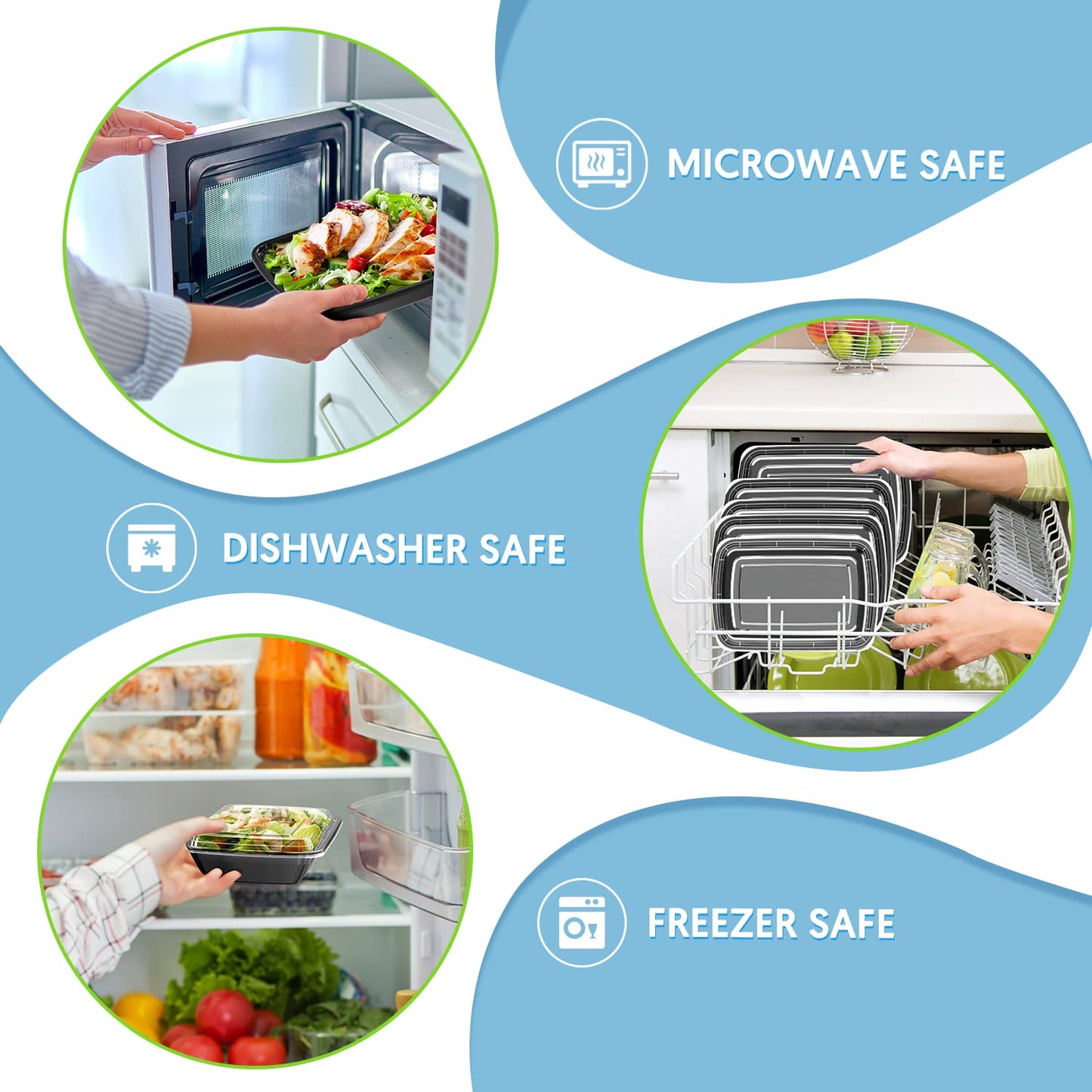 GUANFU 10-Pack Meal Prep Containers 28oz – BPA-Free, Microwave & Dishwasher Safe