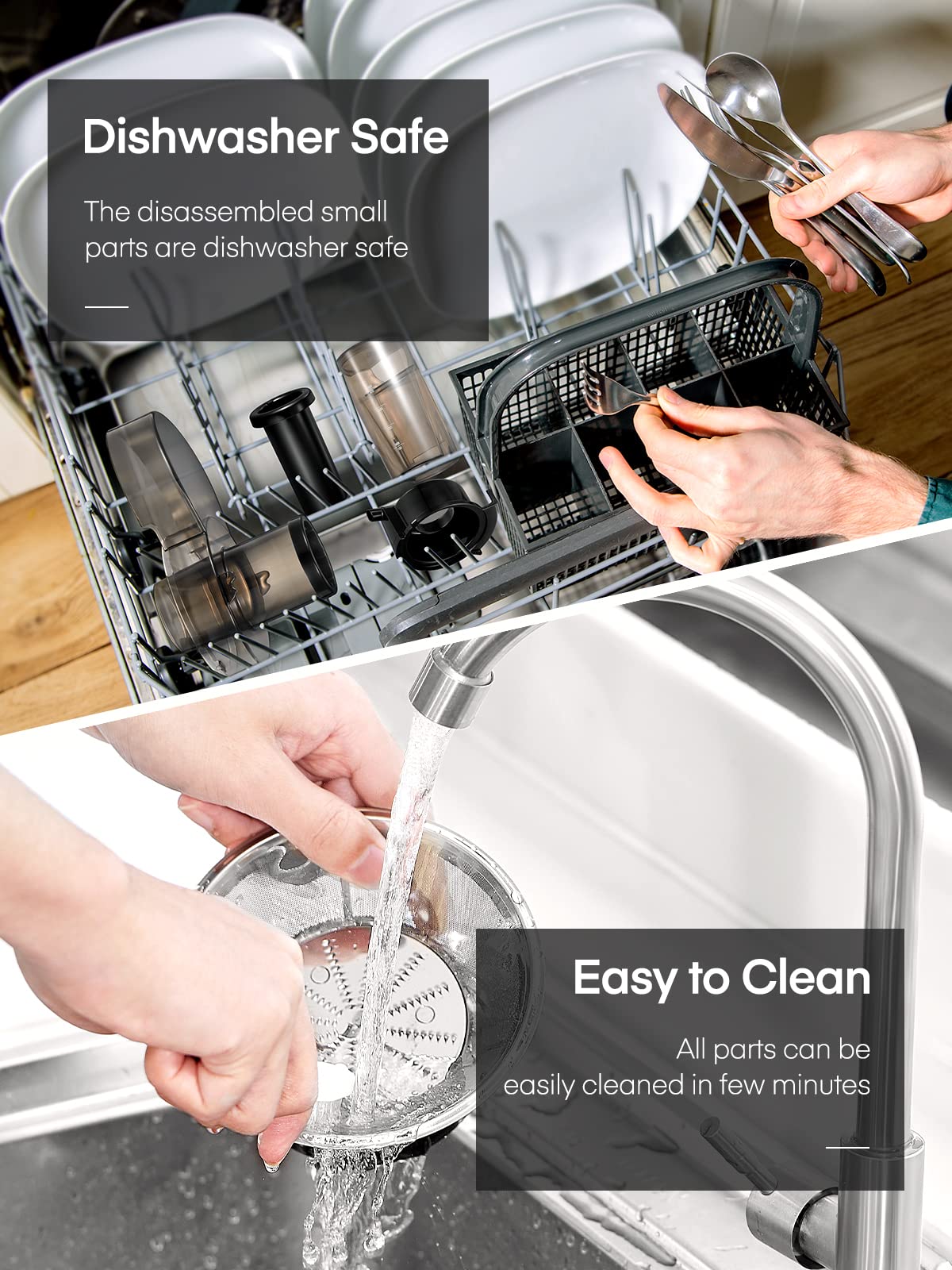 FOHERE 900W Centrifugal Juicer – 3" Feed Chute, 3 Speeds, Silver