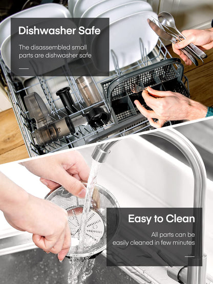 FOHERE 900W Centrifugal Juicer – 3" Feed Chute, 3 Speeds, Silver