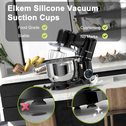 Vospeed Stand Mixer 2000W 8L Cake Mixer Electric Kitchen Food Mixer with Stainless Steel Bowl, Beater, Dough Hook, Whisk for Baking, Dishwasher Safe (Black)