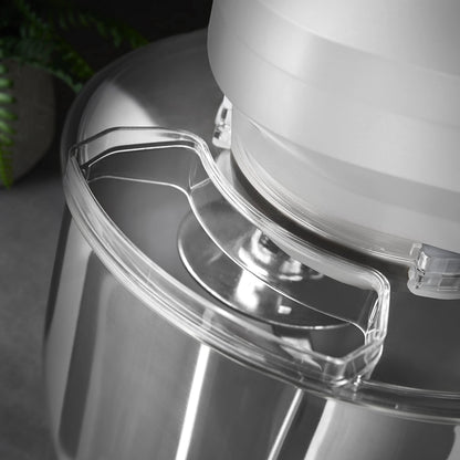 Kapplico 1800W Stand Mixer with Large 7L Stainless Steel Bowl and 3 Attachments - Whisk, Beater and Dough Hook, Splash Guard, 6 Speeds, Non Slip Feet, White