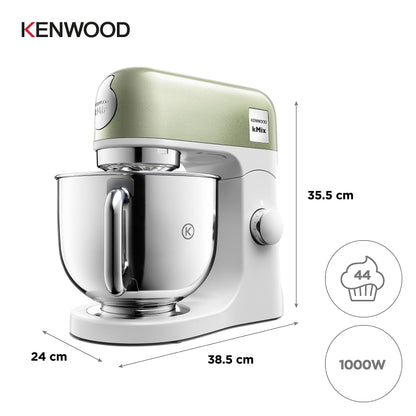 Kenwood kMix Stand Mixer ‎KMX760AGR for Baking, Stylish Kitchen Mixer with K-beater, Dough Hook and Whisk, 5 L Stainless Steel Bowl, Removable Splash Guard, 1000 W, Editions Green