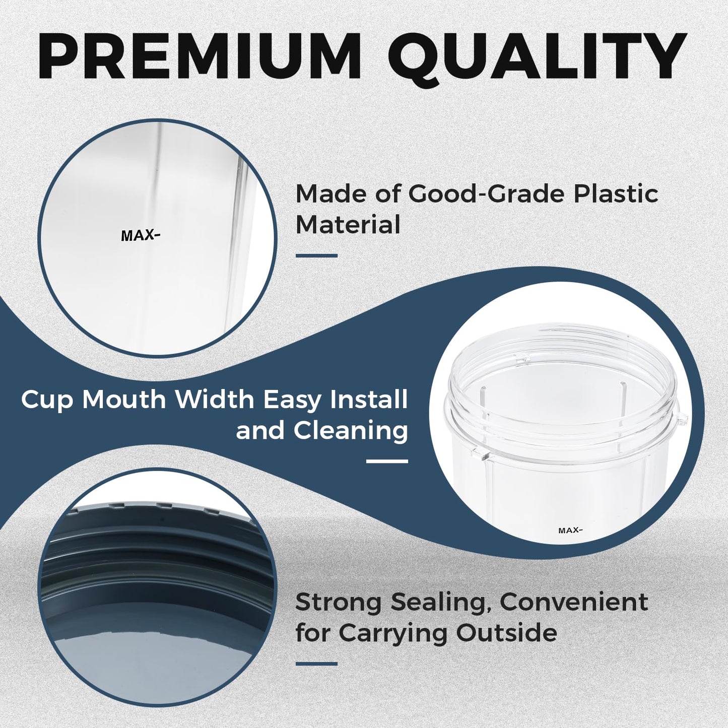 2-Pack 32oz Blender Cups with Lids – Compatible with Nutribullet 600W/900W