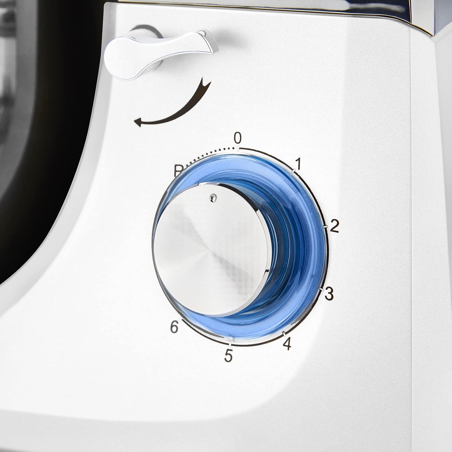 Kapplico 1800W Stand Mixer with Large 7L Stainless Steel Bowl and 3 Attachments - Whisk, Beater and Dough Hook, Splash Guard, 6 Speeds, Non Slip Feet, White