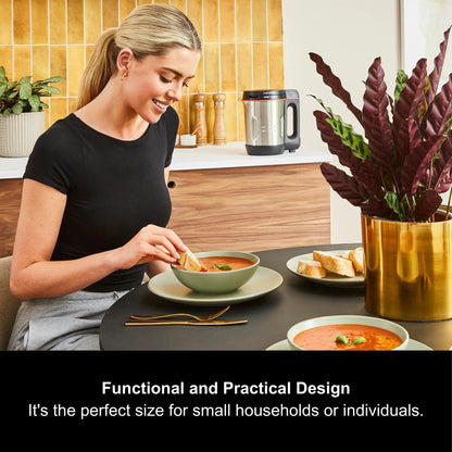 Morphy Richards Compact Soup Maker 900W – 1L, Smooth & Chunky, Black/Steel