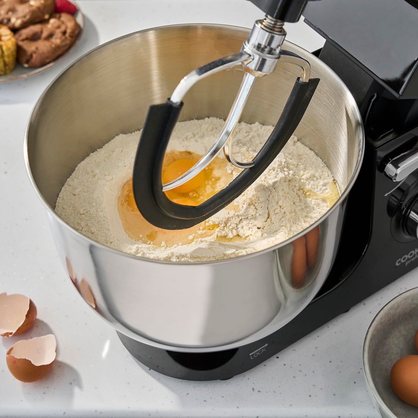 Cooks Professional Multi Function Stand Mixer 1800W with 8L Stainless Steel Bowl, Accessory Kit, Blender & Meat Mincer Capability, 8 Speed Settings, Pulse Function & Digital Control | Black