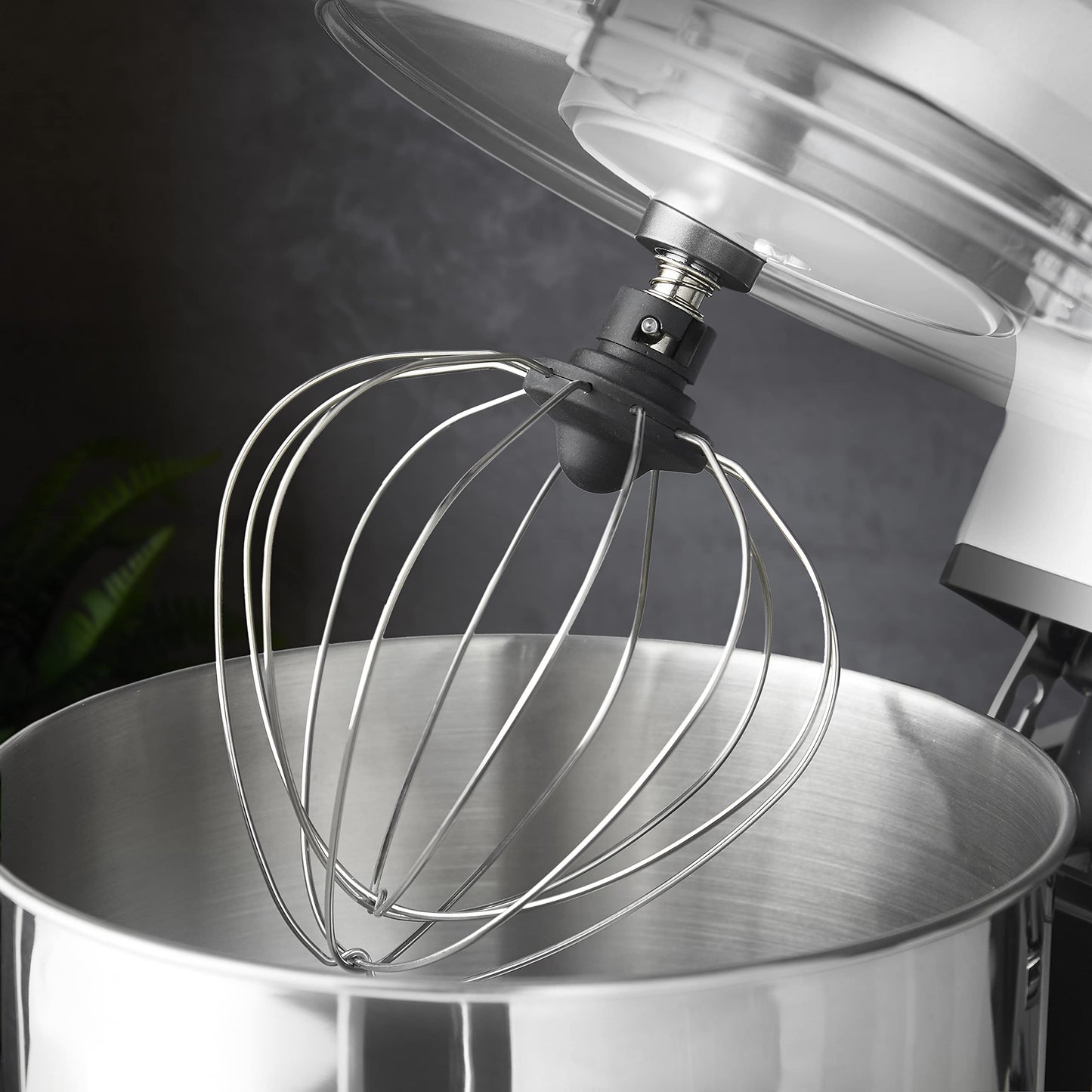Kapplico 1800W Stand Mixer with Large 7L Stainless Steel Bowl and 3 Attachments - Whisk, Beater and Dough Hook, Splash Guard, 6 Speeds, Non Slip Feet, White