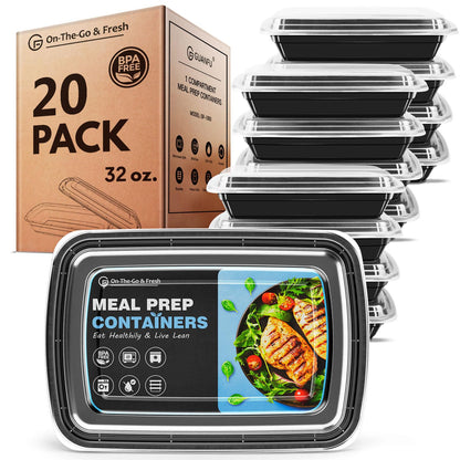 GUANFU 10-Pack Meal Prep Containers 28oz – BPA-Free, Microwave & Dishwasher Safe