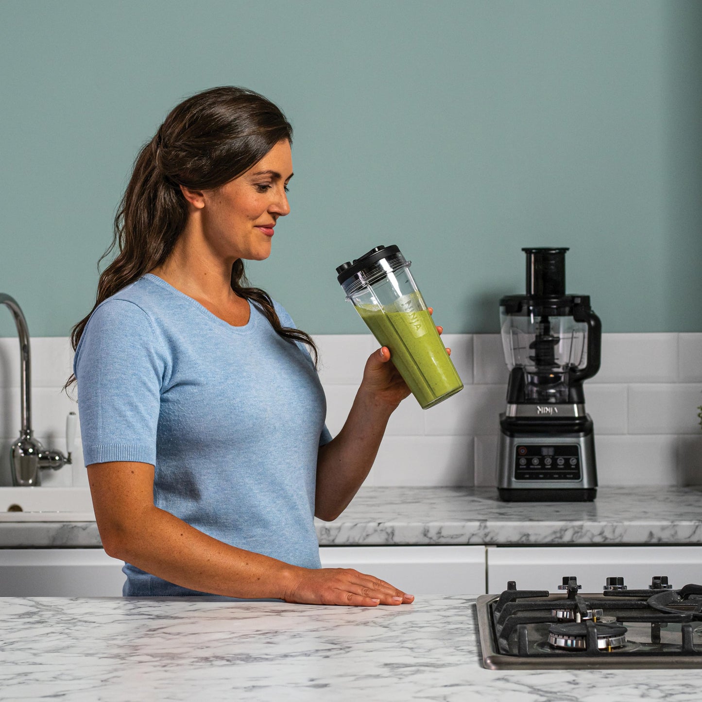 Ninja 3-in-1 Food Processor & Blender 1200W – 1.8L Bowl, 2.1L Jug, Black