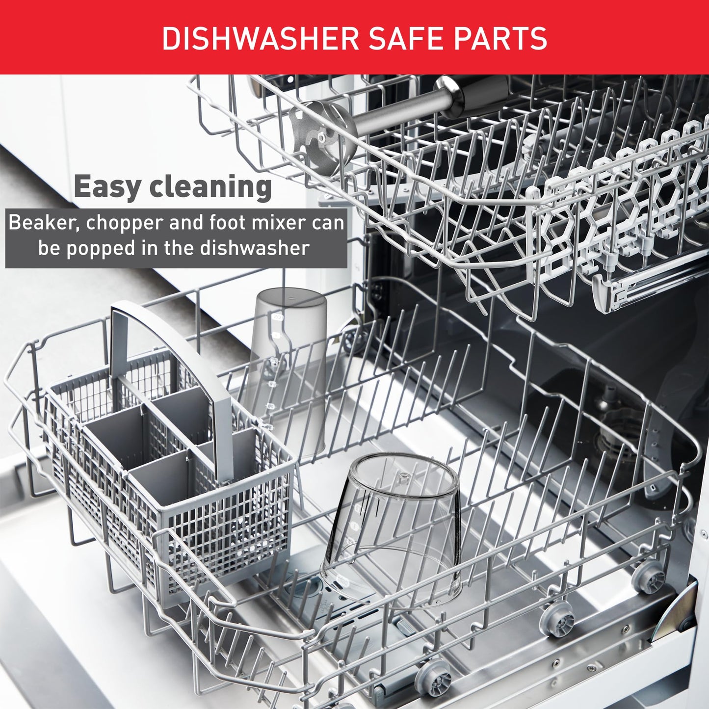 Tefal 3-in-1 Hand Stick Blender 1000W – 800ml Beaker & 500ml Chopper