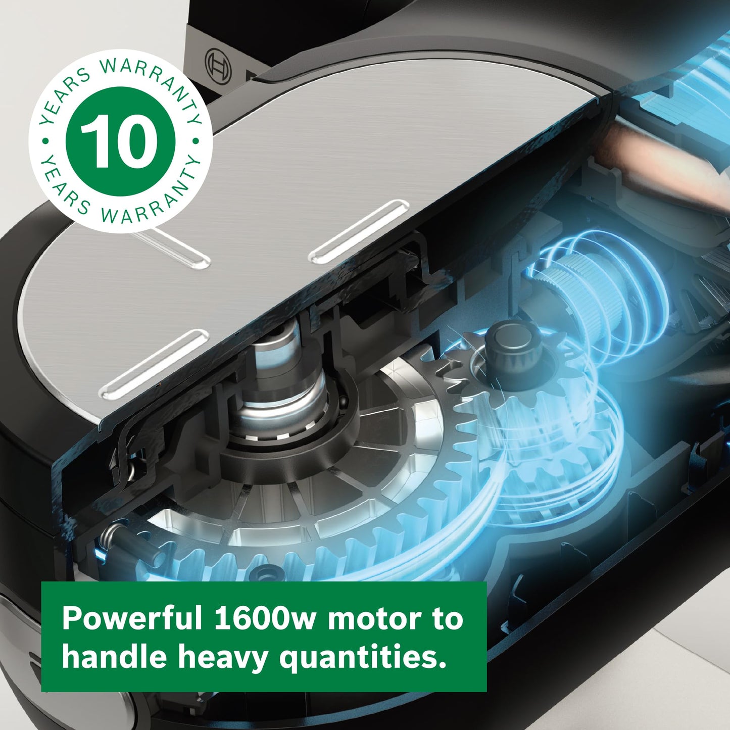 Bosch Series 6 MUMS6ZM00G Stand Mixer with Intelligent Sensing Technology and Integrated Scale, Professional Patisserie Set Included, 1600W. Black/Silver Stainless Steel