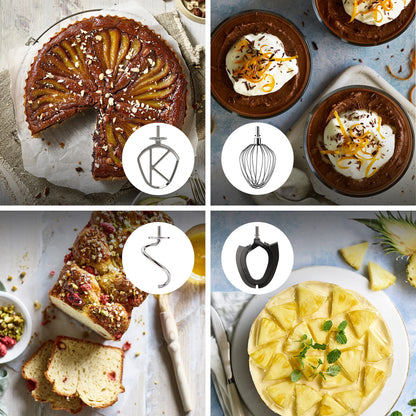 Kenwood Titanium Chef Patissier XL Stand Mixer for Baking- Powerful Food Mixer, With K-Beater, Dough Hook, Whisk, and 2 Bowls 5L and 7L, KWL90.004SI, 1400W, Silver