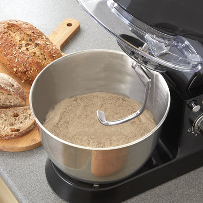 Cooks Professional Stand Mixer & Mincer 1200W | Electric Food Mixer with Pulse Setting | 6.2 Litre Stainless Steel Bowl | Blending Jug, Dough Hook, Whisk, Beater & Splash Guard | Black